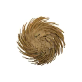 Artistic Golden Bird Nest Shaped Decorative Light With Woven Wooden Strips Modern Design
