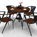 Modern Dining Table Set With Round Table Various Color Chairs And Stylish Design
