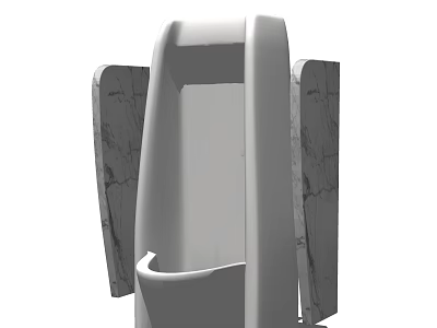Contemporary Urinal Design With Sleek Structure And Marble Side Panels In Bathroom 3d model