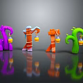Colorful Cartoon Style Furniture Pieces With Hanging Yellow Ornaments For Home Decor