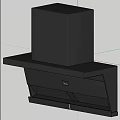Modern Black Kitchen Range Hood Appliance With Contemporary Design And Functionality 3d model