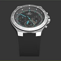 Trendy Modern Fashion Watch Featuring Blue Dial Rubber Strap and Sleek Metal Case Design