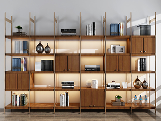 Modern bookcase rack 3d model