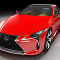 Stunning Red Lexus Sports Car Exterior Design With Sleek Front Fascia And Alloy Wheels