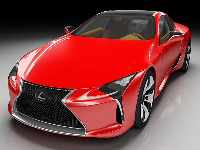 Stunning Red Lexus Sports Car Exterior Design With Sleek Front Fascia And Alloy Wheels 3d model