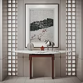 New Chinese-style Duan Jing Desk Entrance Duan Jing Desk 3d model