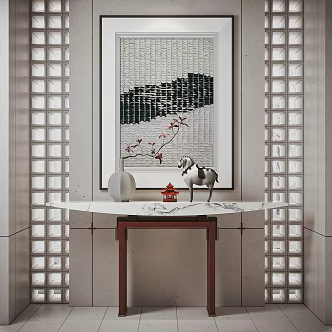 New Chinese-style Duan Jing Desk Entrance Duan Jing Desk 3d model