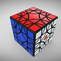 Colorful Rubik's Cubes With Chinese Fu Symbol Solved And Scrambled Patterns