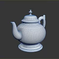 Shiny Silver Metal Teapot With Elegant Design For Household Kitchen Use