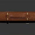 Classic Stylish Red Leather Briefcase With Brown Handle And Golden Buckle Straps