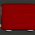 Vintage Red Radio With FM AM Dials Knobs And Classic Speaker Grilles