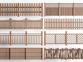 Chinese Railing Wooden Fence Wooden Railing Wooden Fence Wooden Fence 3d model