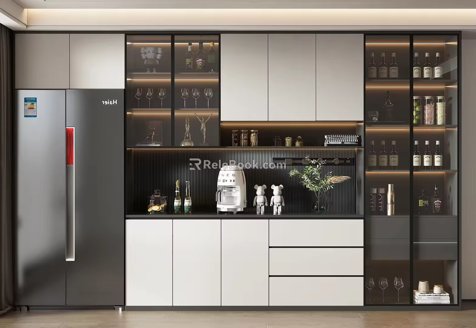 Home wine cabinet SU model 3d model