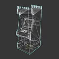 DragonFist Arcade Machine With Red Gray Design And Anime Girl Figure