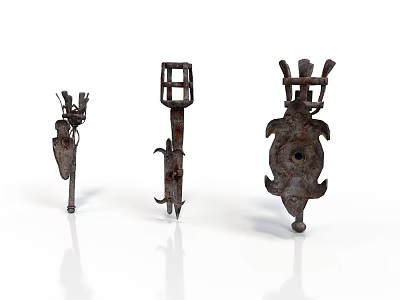 Ancient Iron Weapons With Rustic Design And Various Historical Artifact Shapes 3d model