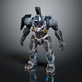 Detailed 3D Rendered Biomechanical Sci Fi Character With Metallic Armor And Glowing Accents