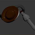 3D Penguin Character Wearing Brown Cowboy Hat Sunglasses Holding Revolver