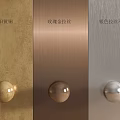 Elegant Wall Panels Featuring Antique Brass Rose Gold Brushed Silver Brushed Stainless Steel Round Knobs 3d model
