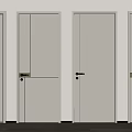 Modern Light Gray Swing Doors Featuring Sleek Design And Various Handles 3d model