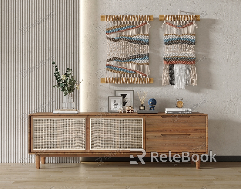 Modern TV Cabinet Ancient TV Cabinet Wall Decorations Combination model