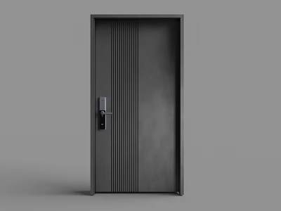 Metal entrance door password lock 3d model