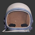 Astronaut Helmet With Reflective Visor White Shell And Red Accents On Black Background