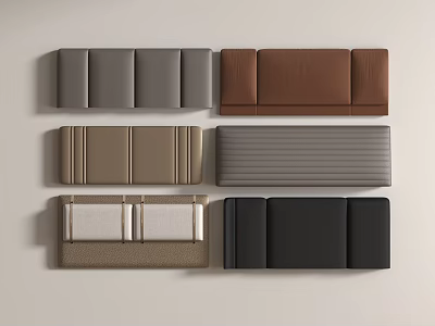 Various Modern Headboard Designs With Different Colors And Textures 3d model