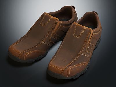 Modern leather shoes 3d model