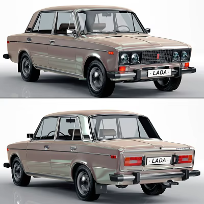 Classic LADA Car Front And Rear Views 3d model Classic LADA Car Front And Rear Views 3d model