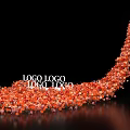 Artistic Floral Installation With Abundant Orange Red Flowers And Elegant Curved Design