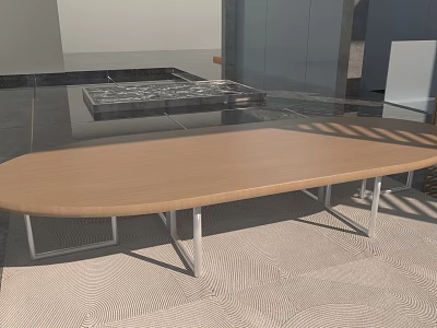 Modern Public Chair With Wooden Top And Metal Legs For Public Spaces 3d model