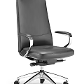 Black Modern Ergonomic Office Chair With Wheels Armrests And Metal Base
