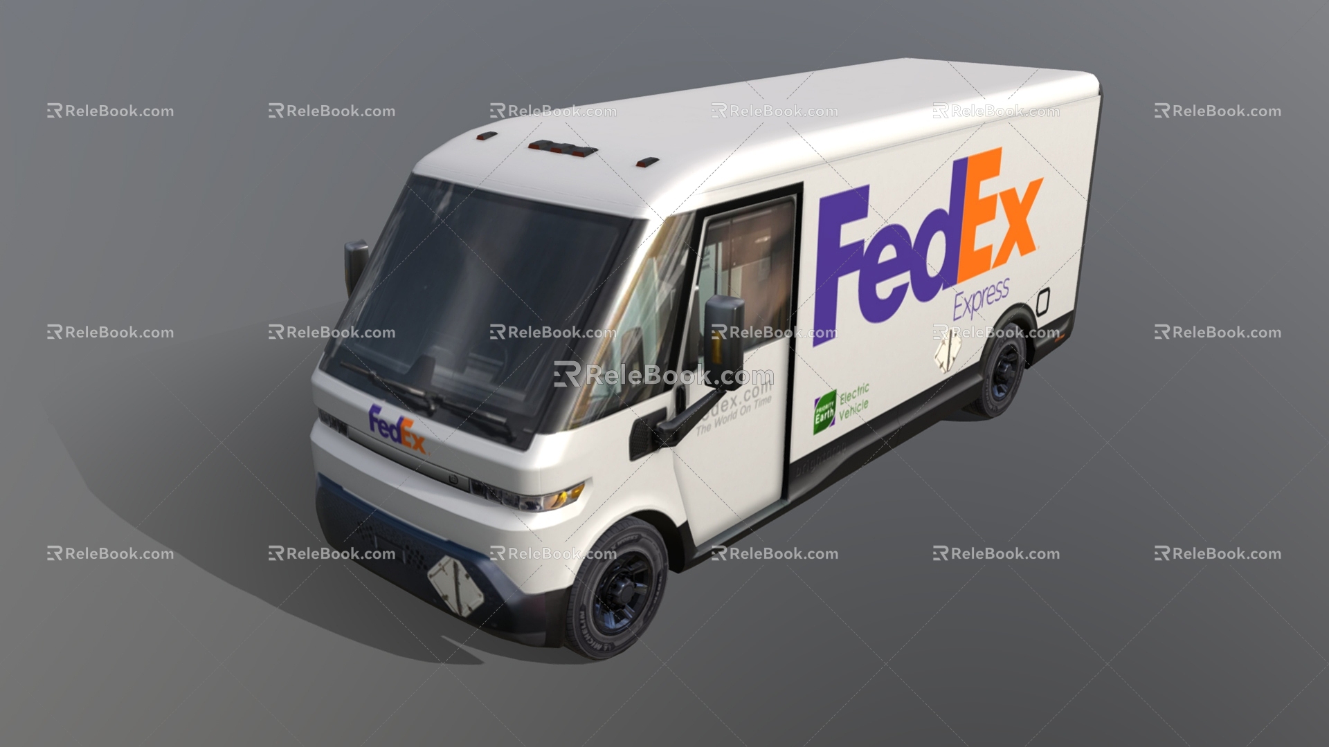 FedEx International Express Vehicle Commercial Vehicle Van Seven-seater Vehicle Low Face Number Low Model Simple Model Game Sub-era Film and Television Super Realism 3d model