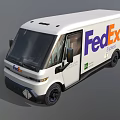 White FedEx Express Delivery Van With Company Logo And Exterior Features