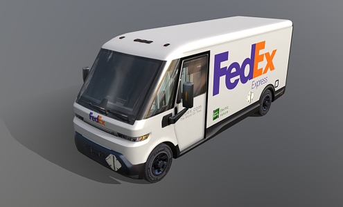 FedEx International Express Vehicle Commercial Vehicle Van Seven-seater Vehicle Low Face Number Low Model Simple Model Game Sub-era Film and Television Super Realism 3d model