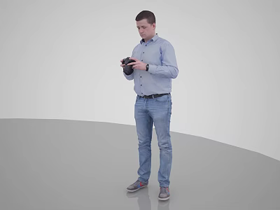 Modern Man Photographing Characters 3d model