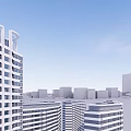 Modern High Rise Residential Buildings With Contemporary Exterior Design And Glass Facades