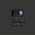 Modern Industrial Control Panel Featuring Digital Display Screen Buttons And Knobs