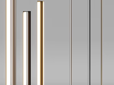Modern Floor Lamp Designs With Gold Silver And Black Metal Frames 3d model