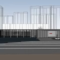 Modern Sales Office Building 3d model