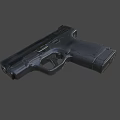Black Modern Handgun Design With Ergonomic Grip Sleek Frame And Trigger 3d model
