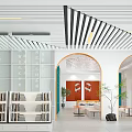 Modern Library Bookstore Library 3d model