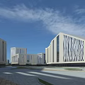 Birds Eye View Planning of Modern Building Complex With Surrounding Greenery And Roads