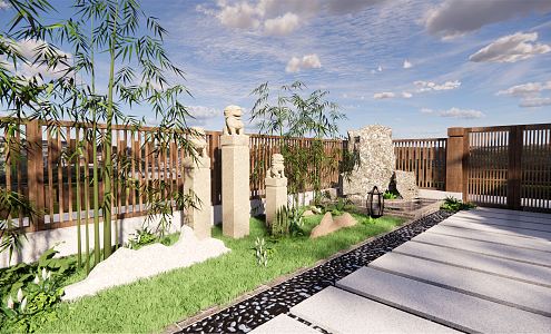 New Chinese Courtyard Garden 3d model