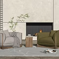 Modern Casual Sofa Combination Single Sofa 3d model