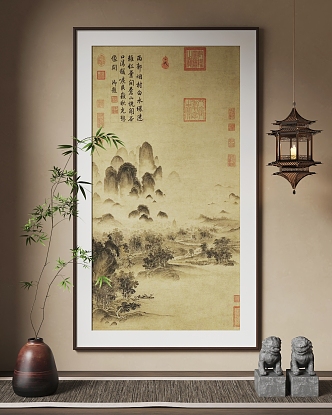 New Chinese Hanging Paintings Chinese Hanging Paintings 3d model