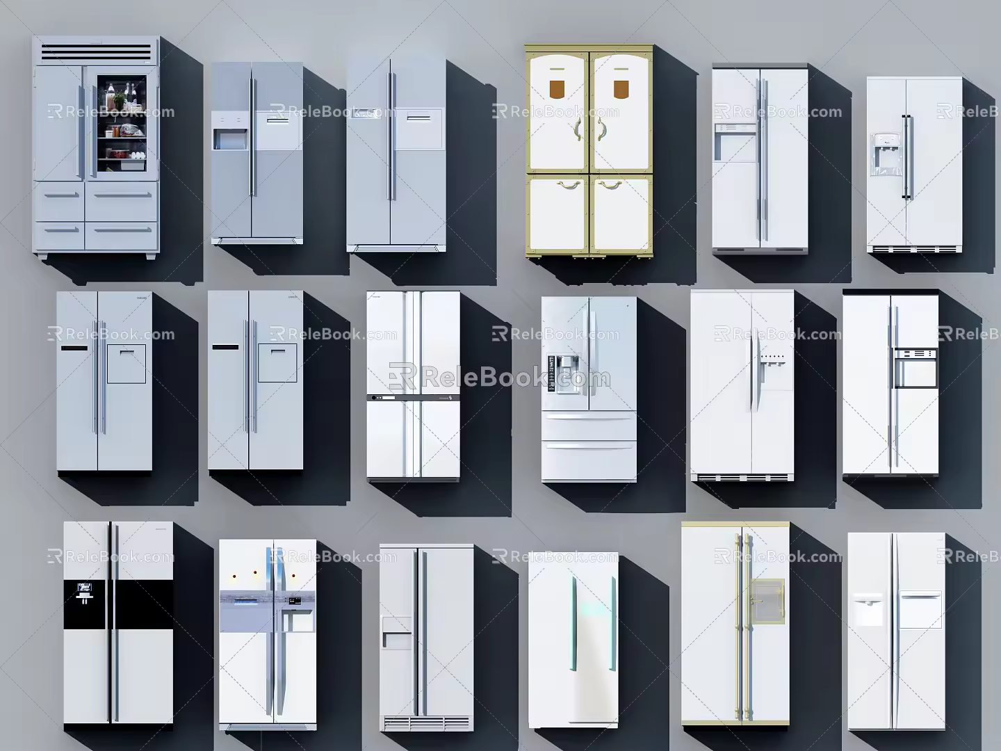Modern refrigerator 3d model