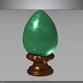 Decorative Green Egg Shaped Furniture Ornament With Copper Base Stand