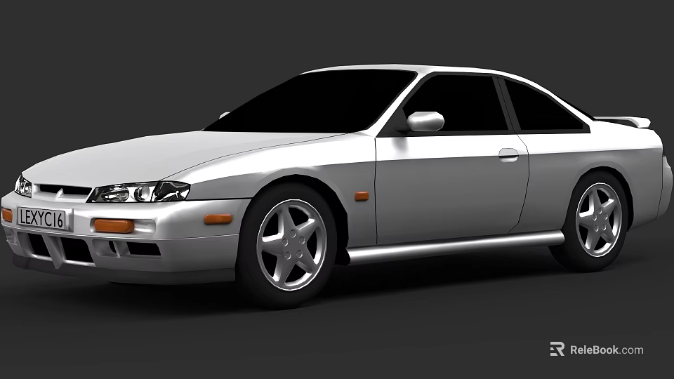 Silver Two Door Coupe With Sleek Body Lines And Sporty Wheels Design 3d model 