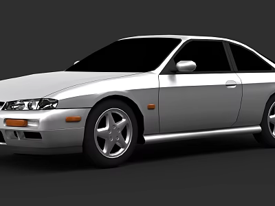 Silver Two Door Coupe With Sleek Body Lines And Sporty Wheels Design 3d model